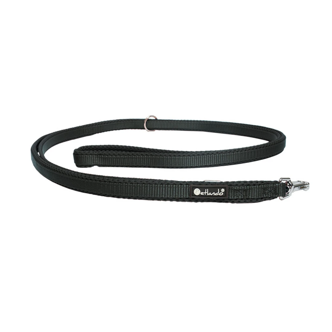 Petlando Verstelbare Hondenlijn Mesh Zwart