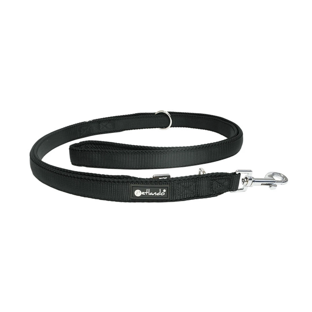 Petlando Verstelbare Hondenlijn Mesh Zwart - Afbeelding 2